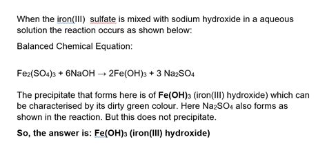 sulfate in an aqueous solution